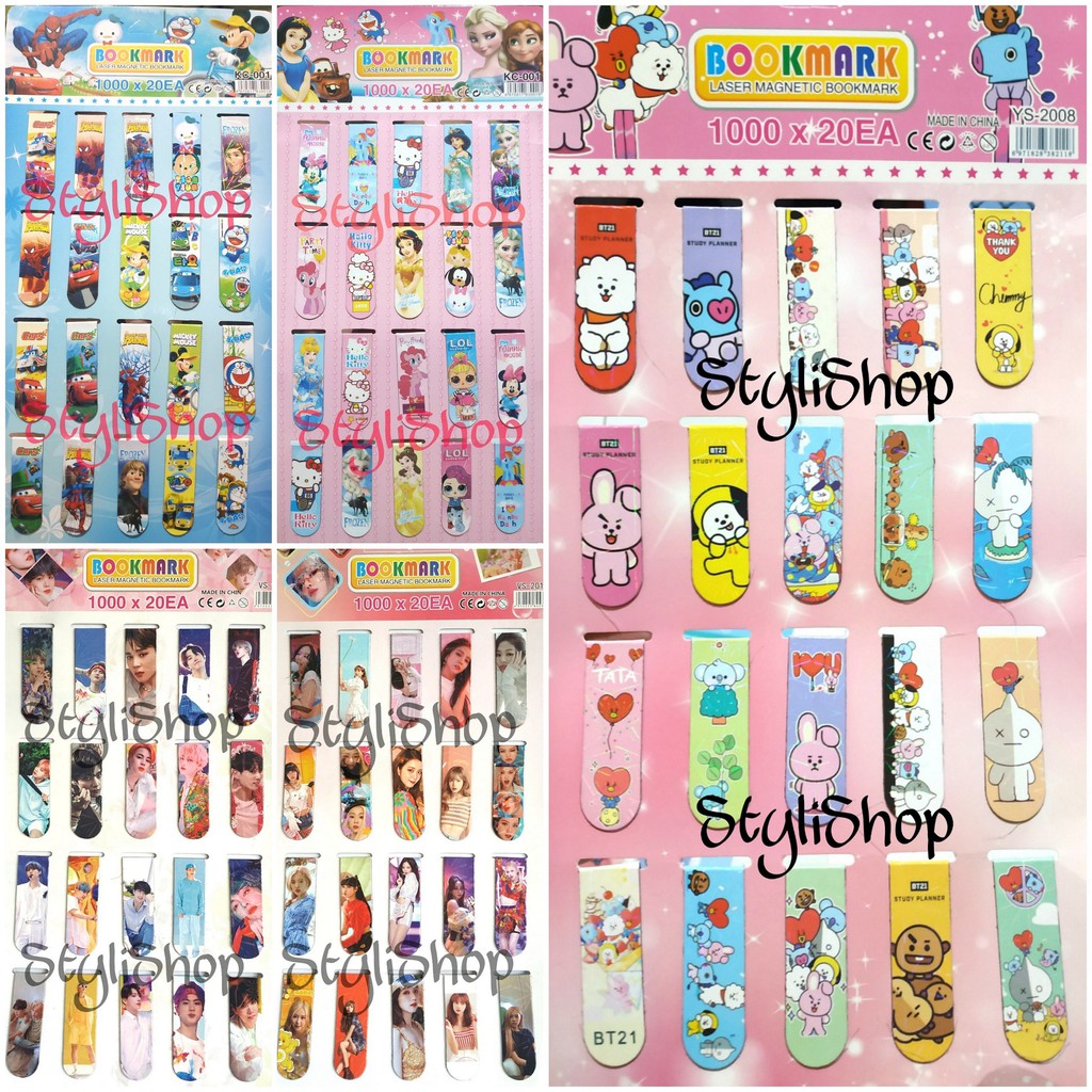 

Magnet Bookmark Isi 5, Pembatas Buku Bahan Magnet, Penanda Buku Karakter Anak