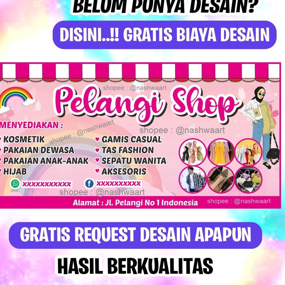Super promo TSM79 BANNER SPANDUK OLSHOP ONLINE SHOP WARUNG TOKO KONTER PULSA WEDDING WISUDA MURAH CU
