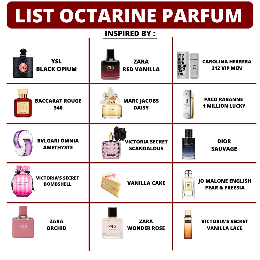 Octarine - Parfum Wanita Pria Wangi Tahan Lama Aroma Vanilla Fresh Elegan Sexy | Parfume Pria Farfum Perfume Minyak Wangi Cewek Cowok Murah inspired Original