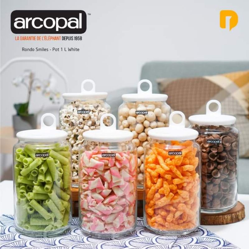 Arcopal Rondo Smile Toples Kaca Tabung Uk. 1 L