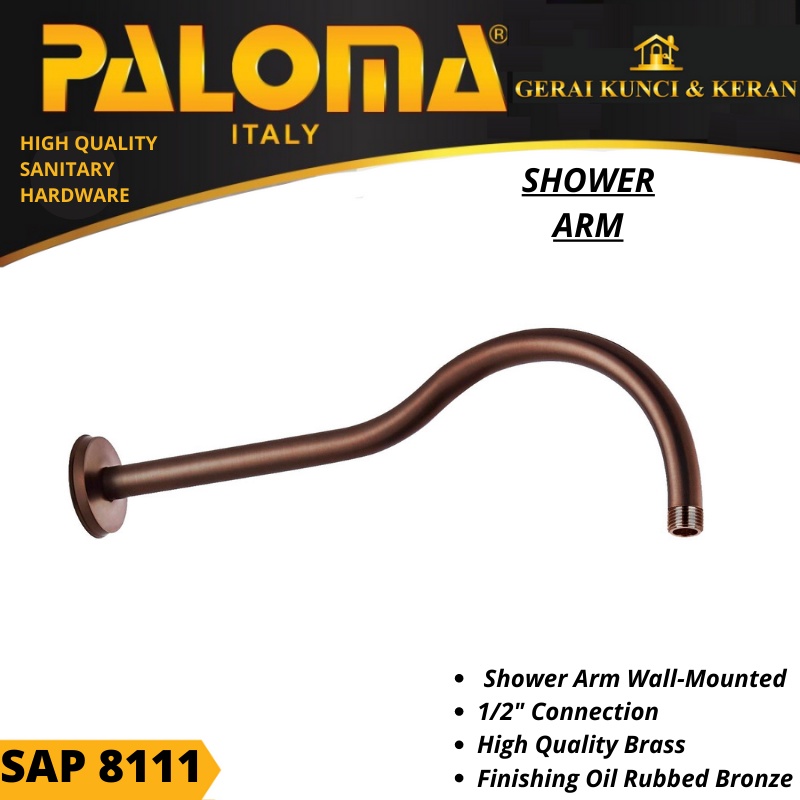 PALOMA SAP 8111 SHOWER ARM BRASS ORB ANTIK SAMBUNGAN KEPALA SHOWER