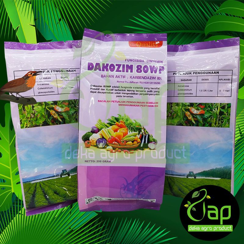 FUNGISIDA  DAKOZIM 80 WP  200GRAM - bahan aktif Karbendazim