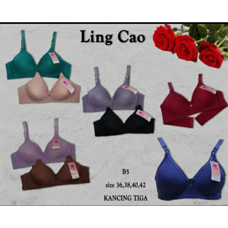 3 PCS | ORIGINAL LING CAO | Bra Ling Cao B5 kancing 3  / Bra ling cao busa tanpa kawat/ bh lingcao o