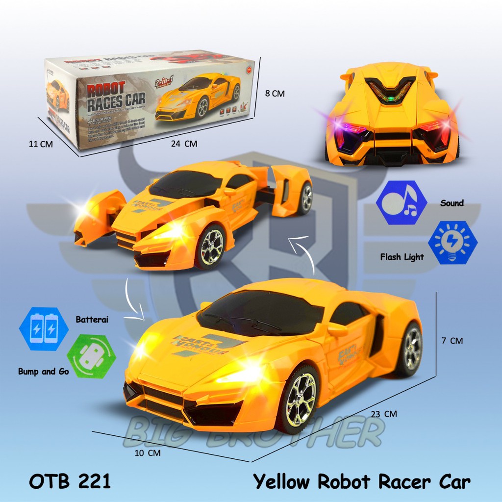 PROMO  OTB024P OTB221 OTB224  OTB221A OTB111 Mainan Anak Mobil Mobilan Robot Transformer BIGBROTHER-OTB221A KUNING