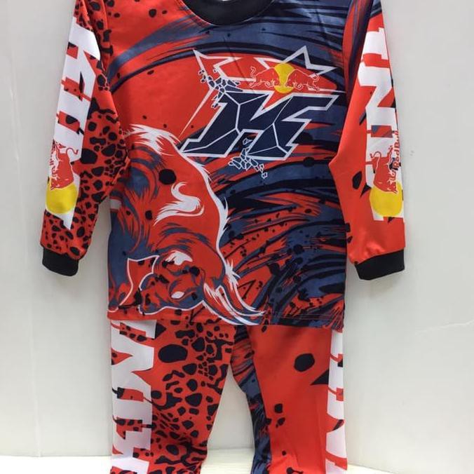 Baju Kaos Stelan Sepeda-Kaos Jersey Motor Cross Anak Ktm 430 Panjang