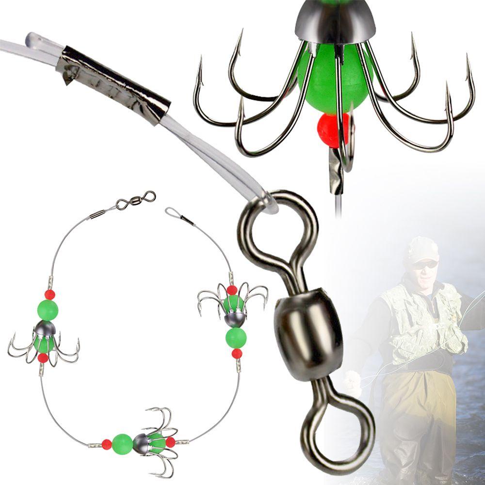 Preva Squid Hook Luminous Night Fishing Memimpin Memancing Alat Pancing String Hook