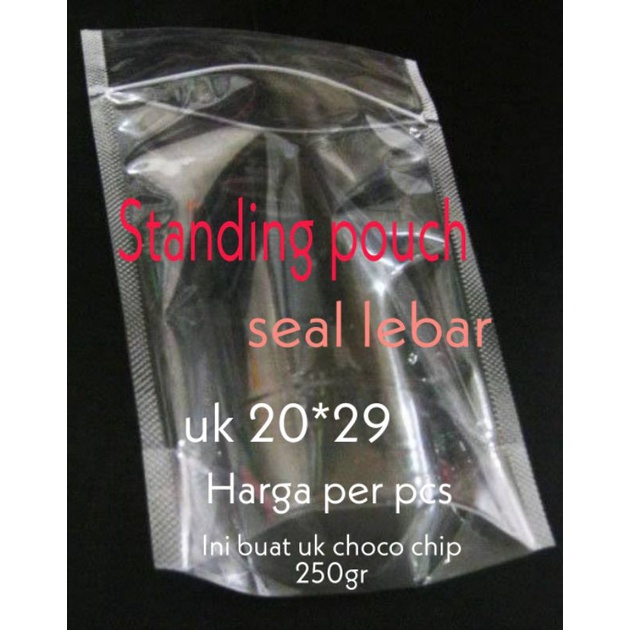 

Plastik Bungkus Standing pouch seal lebar uk 20*29