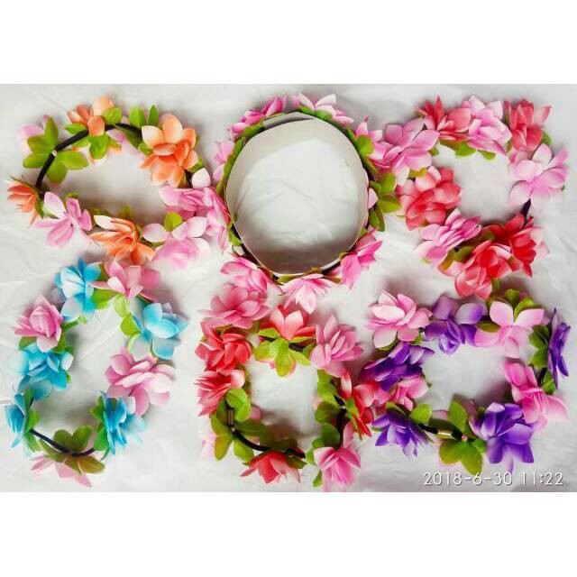 grosir   Isi 6 PCS Flower crown KARET /bandana bunga/bando mermaid/bandana karet