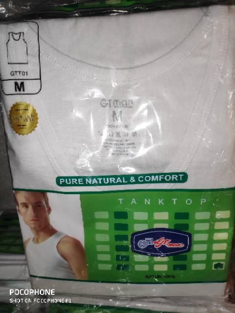 SINGLET  GT MAN POLOS  GTT PUTIH SINGLET PRIA TANK TOP GT MAN, KUTANG ORIGINAL, KATUN, ADEM, NYAMAN