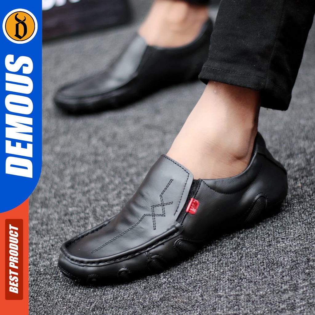 DEMOUS Alen - Sepatu Formal Pantofel Kerja Pria Kulit Asli