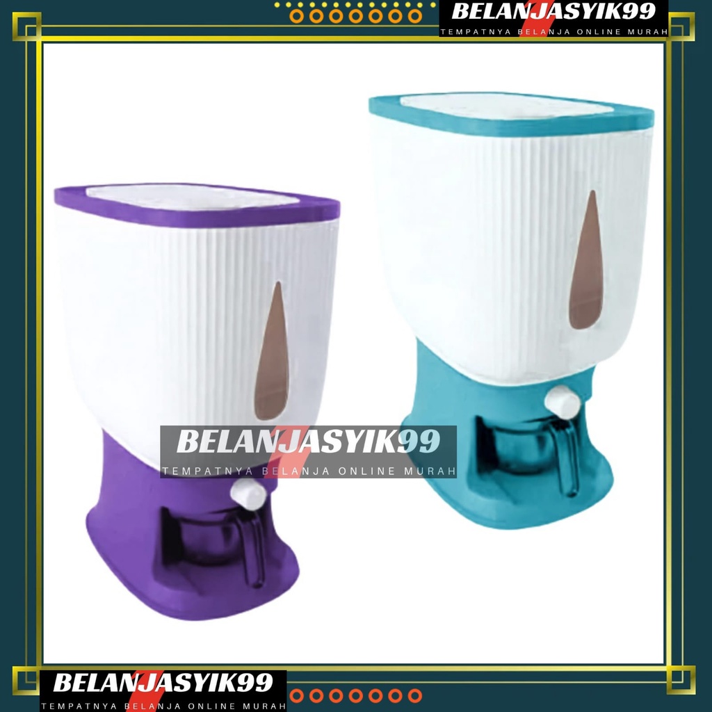 DISPENSER BERAS 12 LITER / TEMPAT BERAS / KOTAK PENYIMPANAN BERAS / DISPENSER MULTIFUNGSI