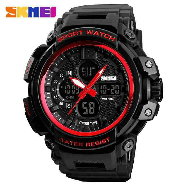 Jam Tangan Pria / SKMEI 1343 / Jam Tangan Analog Digital LED Original / SKMEI