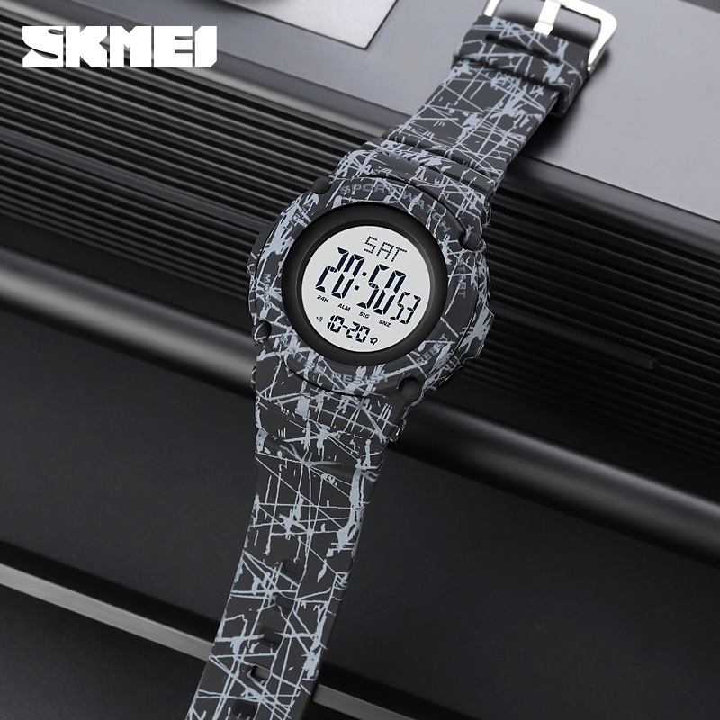 SKMEI 1957 Jam Tangan Pria Wanita Digital Chronograph Sport Watch Anti Air Tali Rubber WATCHKITE WKOS