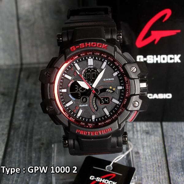 Jam Tangan Casio GShock GPW1000.2 Black Red   Hitam Merah