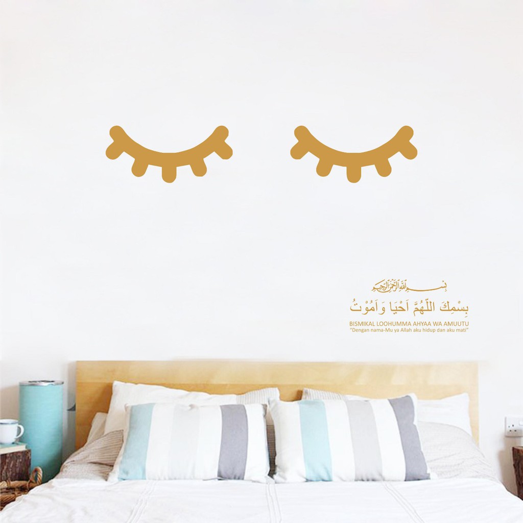 

Puswall - Stiker Dinding / Wallsticker Sleepy Eyes Gold, Tight, Night / Dekorasi kamar Anak / Wall Sticker Custom