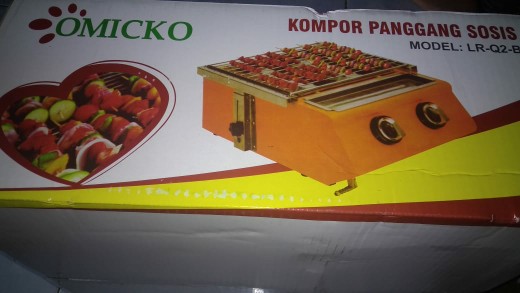 Kompor Panggang Sosis Seafood Omicko 2 Tungku + Kaca Pengaman/kompor Grill Pemanggang Sosis Bbq Sate