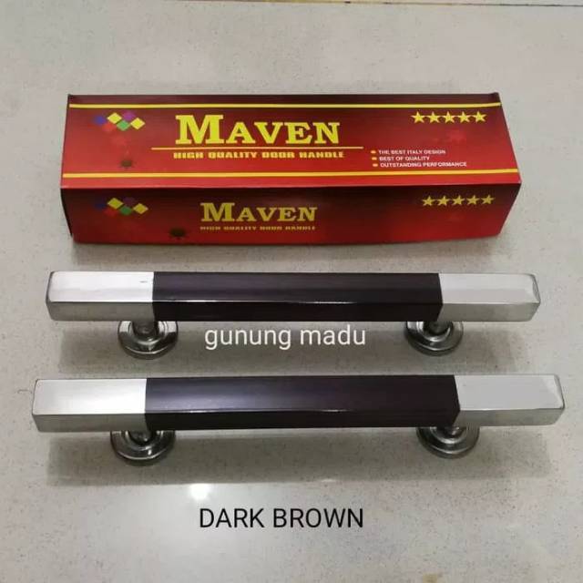 HANDLE PINTU RUMAH COKLAT KAYU TARIKAN PINTU DUA PEGANGAN GAGANG PINTU