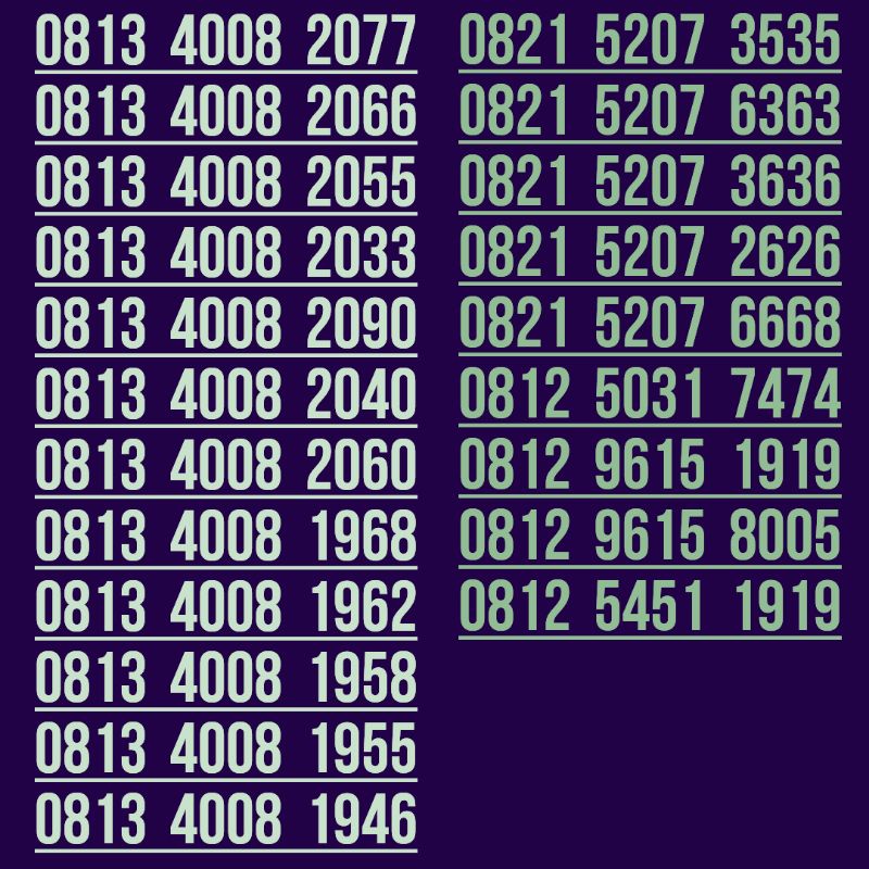 nomor cantik telkomsel simpati abab murah 1919/3636/6363/6668/8005/1946/1968
