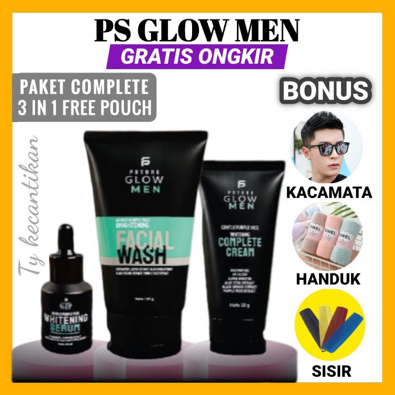 PS GLOW MEN SKINCARE PENCERAH WAJAH PENGHILANG FLEK HITAM PERAWATAN WAJAH PRIA PSGLOW PSTORE GLOW ME
