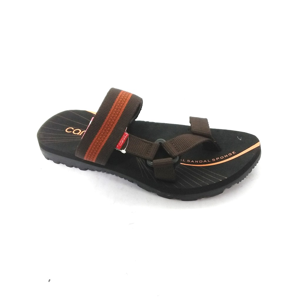  Sandal  Pria Casual Carvil Ori  Cowok Spectra M Black Brown 