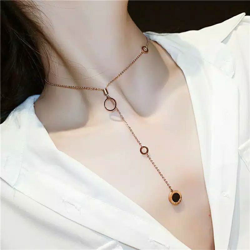 GG Kalung Angka Romawi Kekinian Titanium