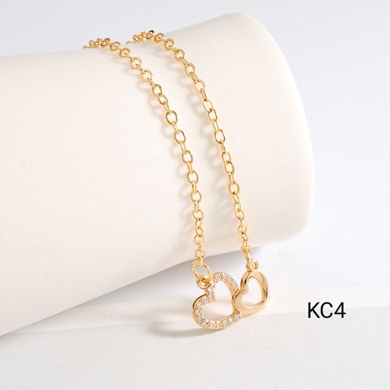 [ COD ] Kalung Wanita Double Love Permata Gold || KC4