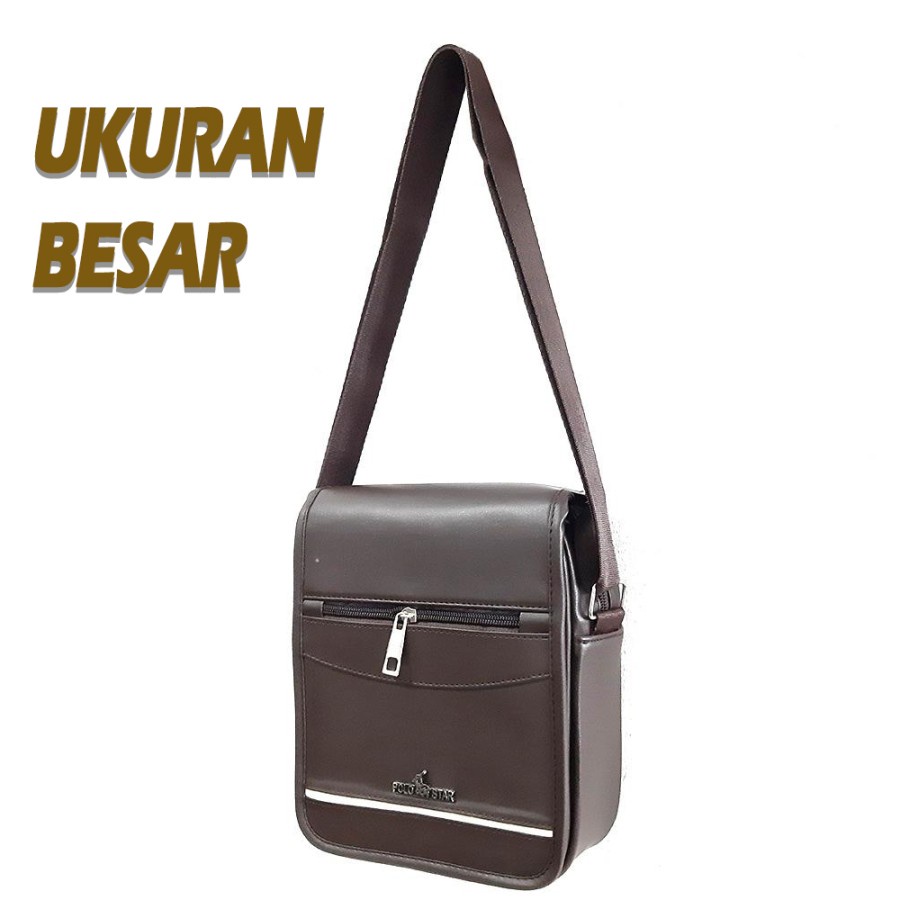 Tas selempang pria polostar mini - Tas kecil laki laki selempang - Tas Kulit  Cowok - Tas bahu Keren