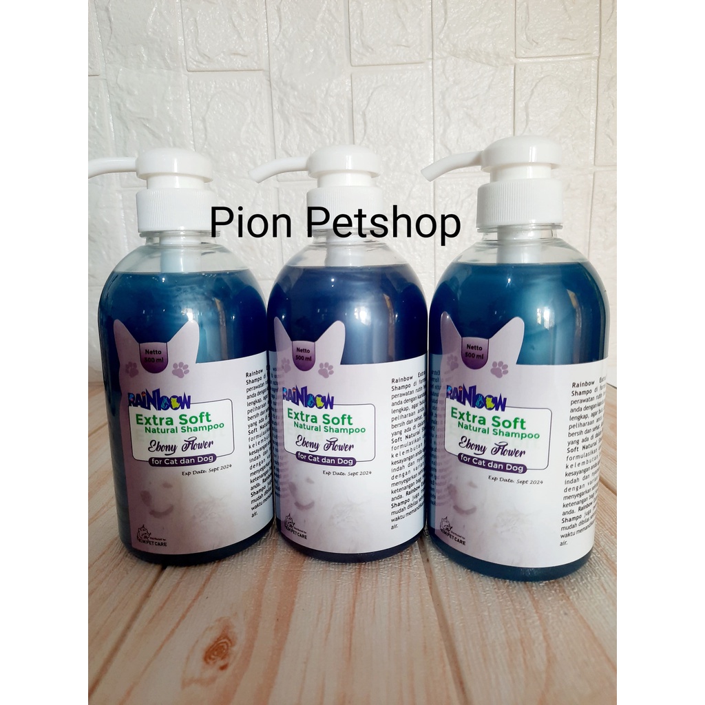 Rainbow Extra Soft Natural Shampo For Cat and Dog 500ml Tutup Pump