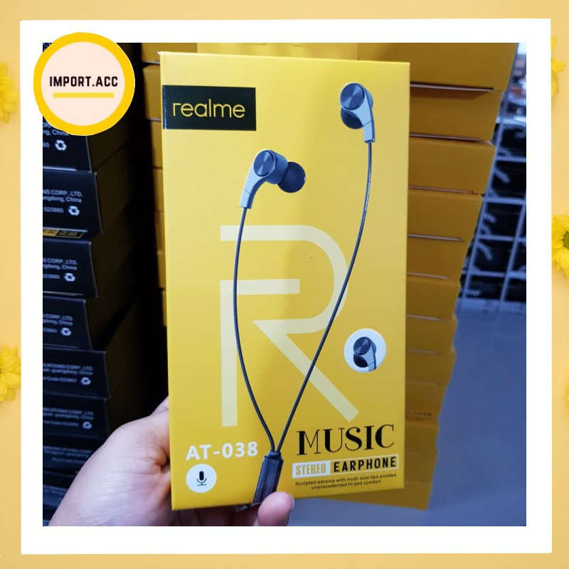 Earphone Realme at-038 Music Stereo Super Bass [import]