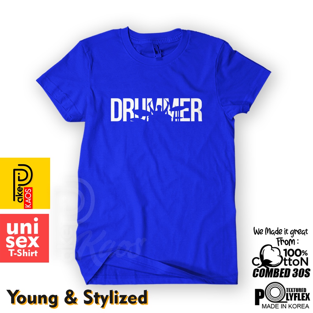 BISA COD - BAJU KAOS DRUMMER COTTON COMBED 30S / KAOS PRIA WANITA / KAOS DISTRO / TSHIRT MUSIK DRUM