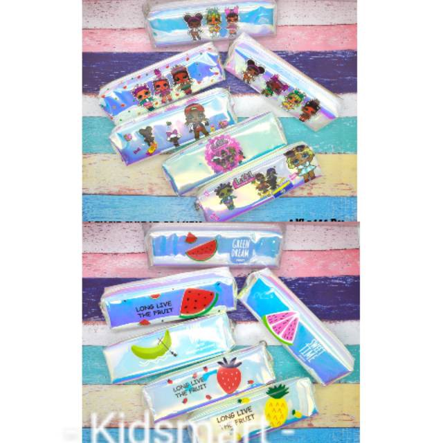

Pencil case X5-5658 /Tempat pensil/kotak pensil hologram metalik/ SEKOLAH