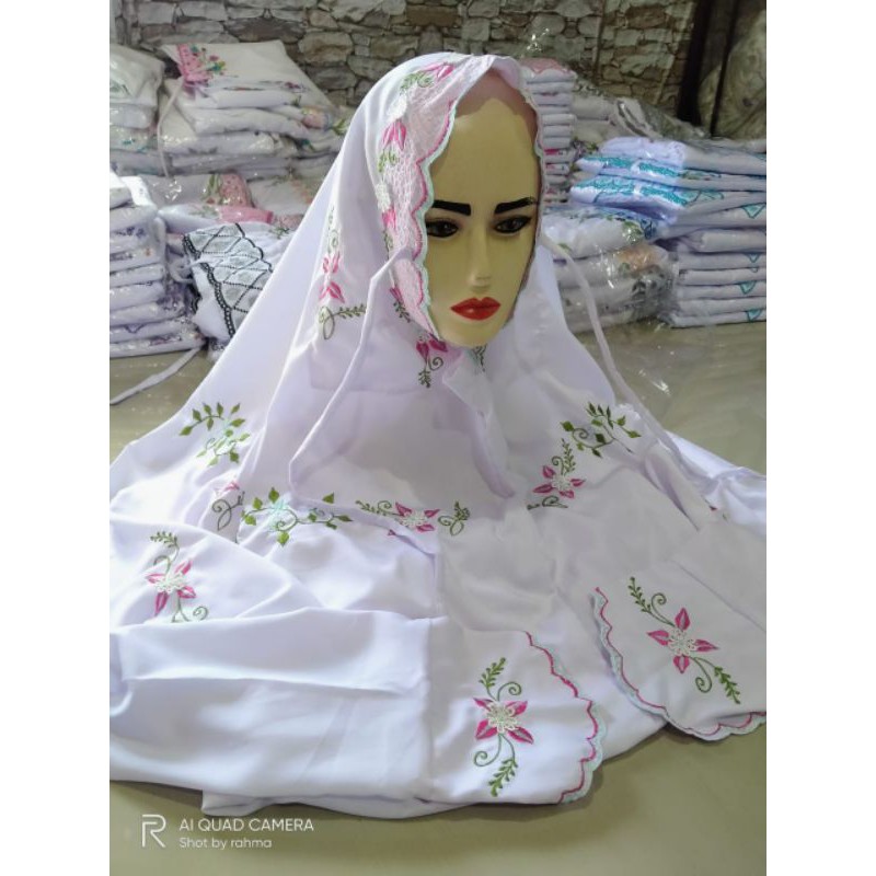 mukena kudusan terusan bordir timbul