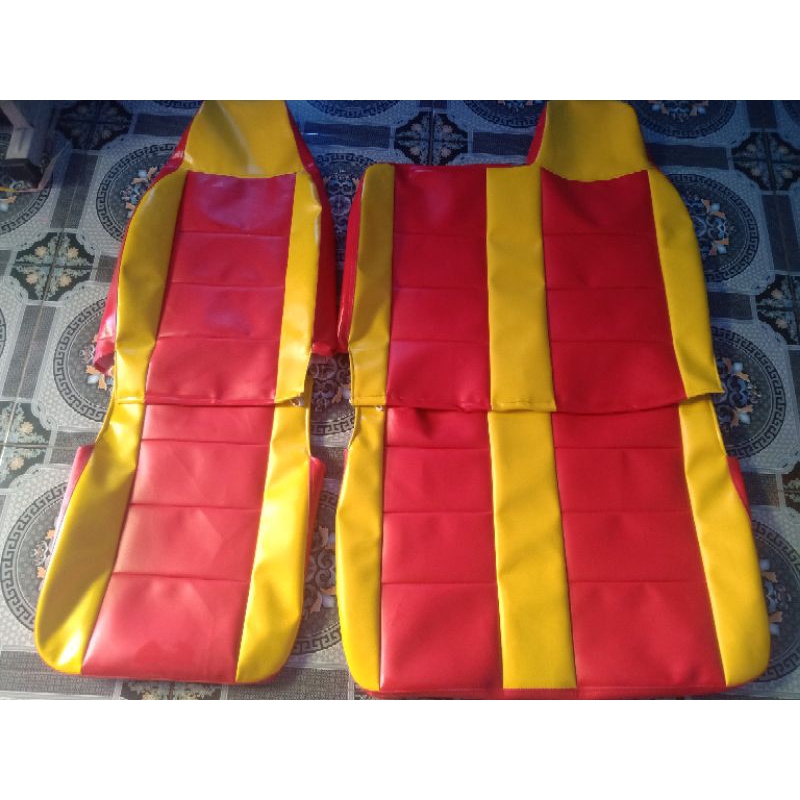 sarung jok mobil canter warna merah kuning