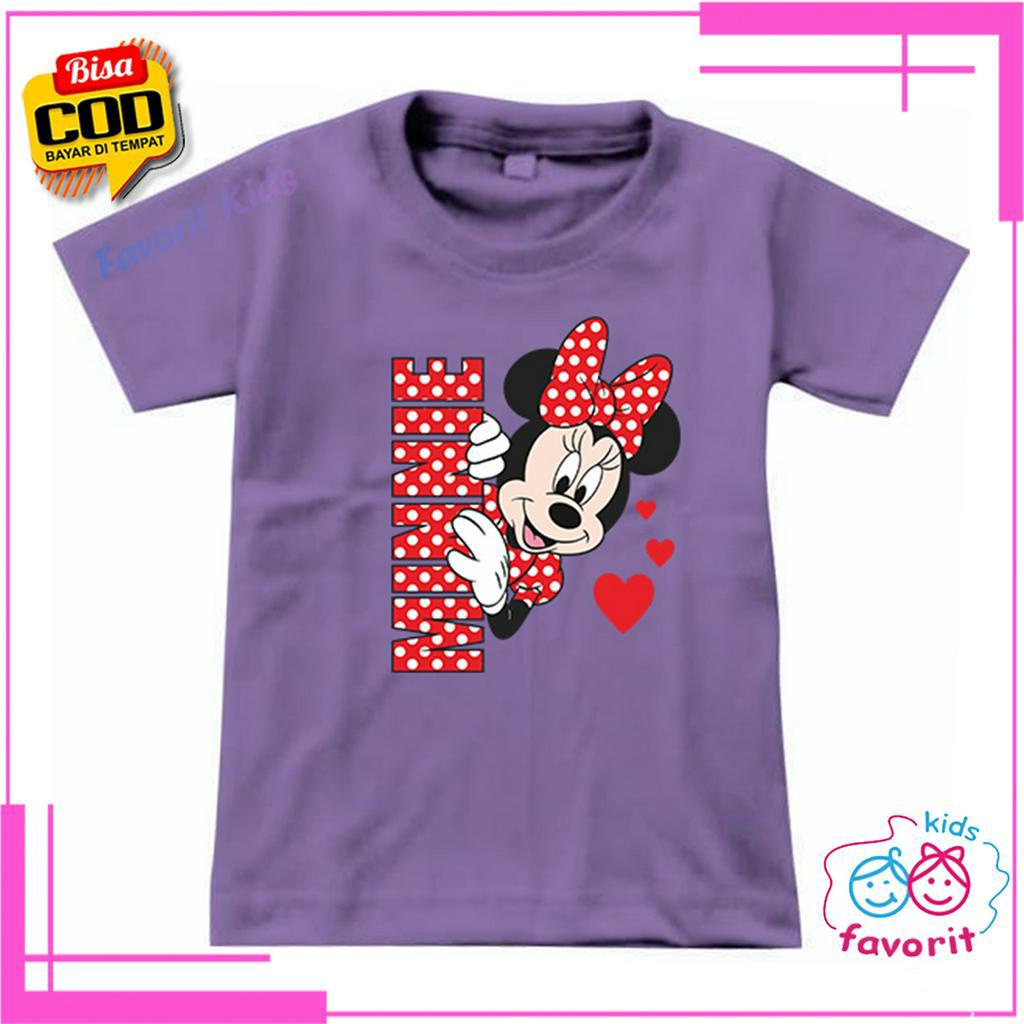 KAOS ANAK PEREMPUAN LENGAN PENDEK MOTIF MINNIE MOUS3