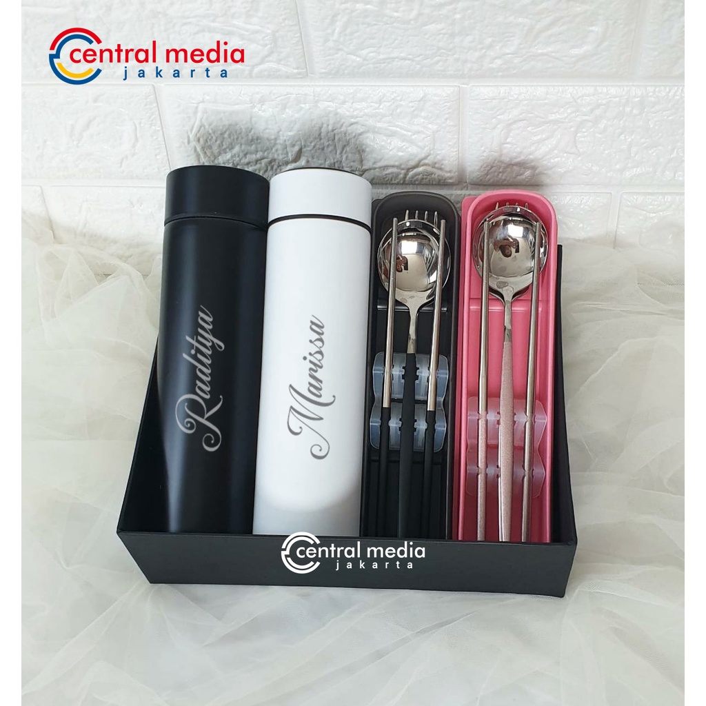 

Gift Set Premium Tumbler Grafir Custom Cutlery Korea Set Hampers Wedding Engagement Anniversary Birthday Christmas Kado