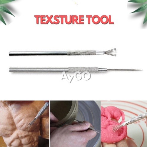 

TEKSTUR TOOL / FEATHER WIRE TEXTURE PRO NEEDLE POTTERY CLAY TOOLS SCULPTING TOOL SET