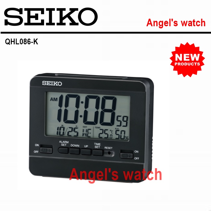 ANGELSWATCH JAM MEJA/ JAM DINDING DIGITAL SEIKO NEW MODEL DECEMBER 2021 LENGKAP QHL086 CALENDER TERMOMETER ALARM DIGITAL CLOCK