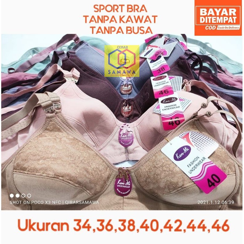 Sport Bra BeHa Wanita High Quality Tanpa Kawat dan Busa KEN MI ALDA ALISA DLL TANPA KAWAT