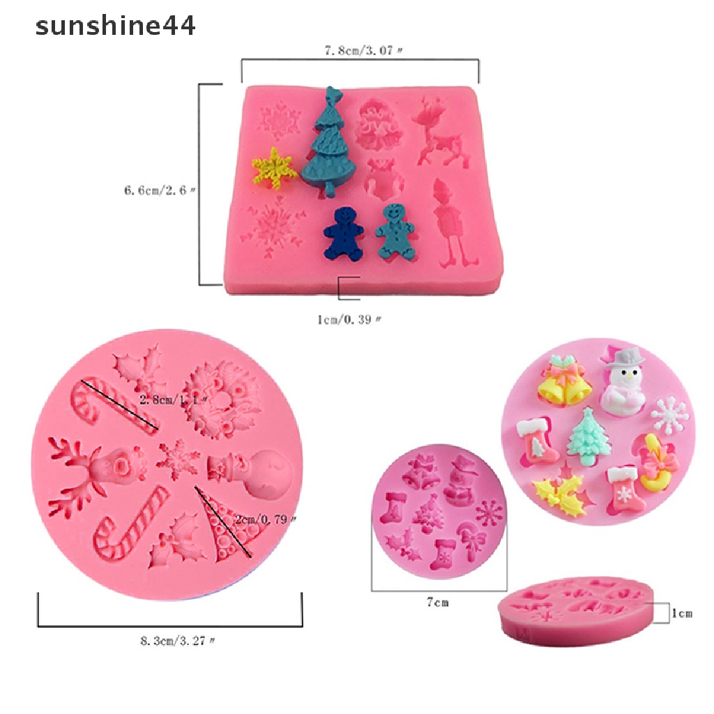 Sunshine Cetakan Fondant / Cokelat / Pastry / Permen Bahan Silikon Bentuk Santa Claus Natal