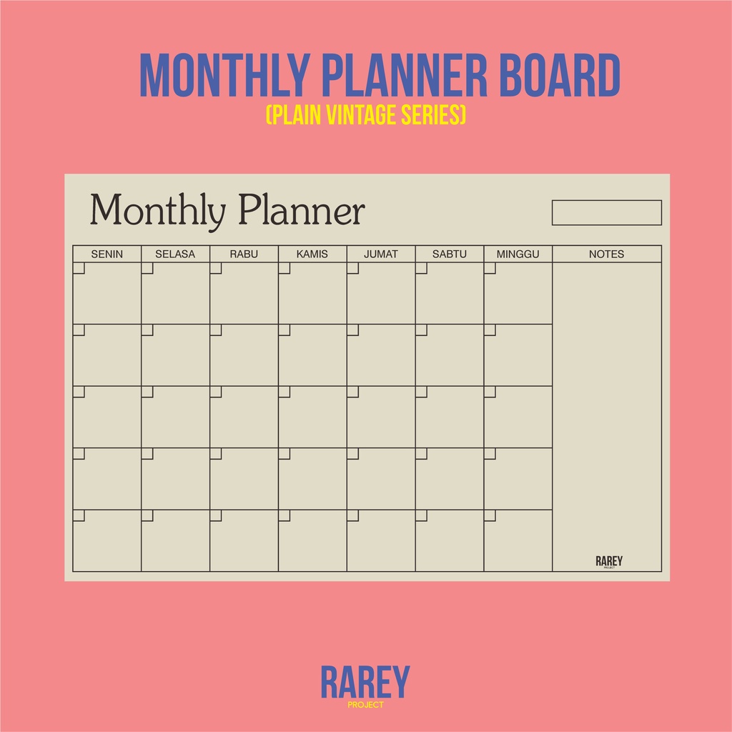 

Monthly Planner Plain Vintage Series A3