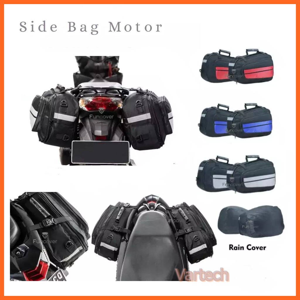 Tas Motor Samping Touring Riding Side Bag Sidebag Oval Tas Jok Motor