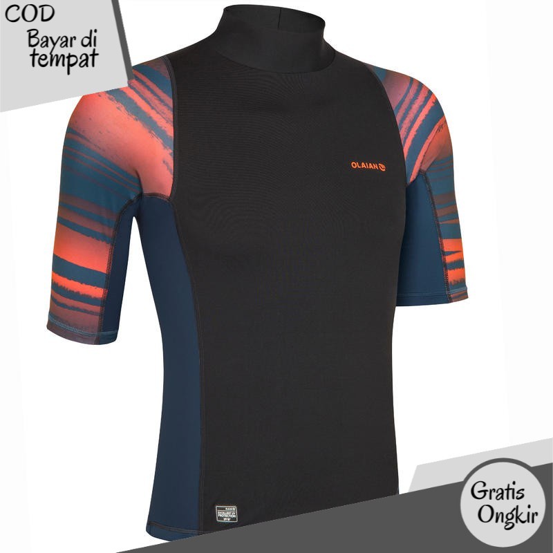 Decathlon Olaian Men Surf Uv Top Fluo Print - 8544555 TN2