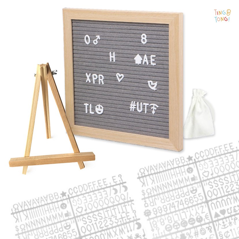 TINGTONG - Felt Letter Board / Papan Nama  / Papan Tulis Bayi / Bahan Bludru bukan Plastik