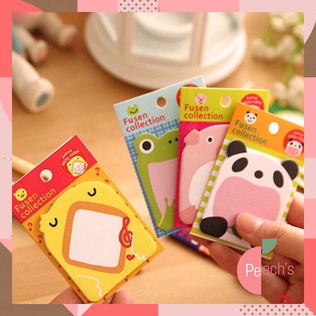 

PEACH S636 Sticky Notes Animal / Tempelan Kertas Catatan Memo Note Karakter Animal Lucu Unik