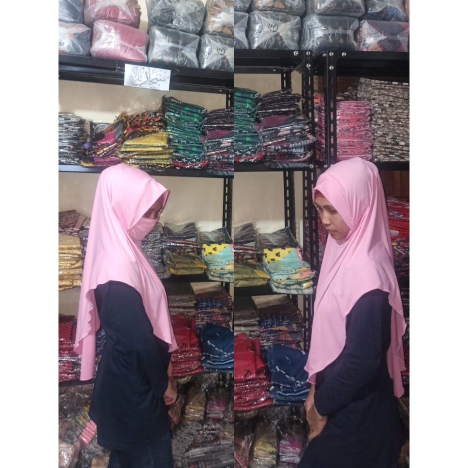 HIJAB / KERUDUNG / JILBAB INSTAN NIQOB HAND MADE MASKER/CADAR TERBARU BAHAN JERSEY TEBAL STELLA PREMIUM BERGO SYAR'I