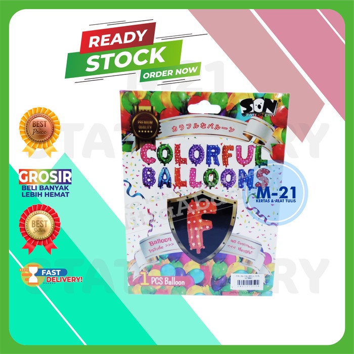 

BALON HURUF F WARNA ORANGE MOTIF BINTANG