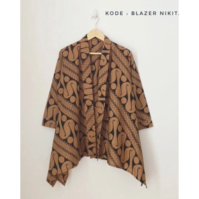 Blezer Murahh Batik Lawasan Coklat Sogan Outer Wanita Modern-Parang