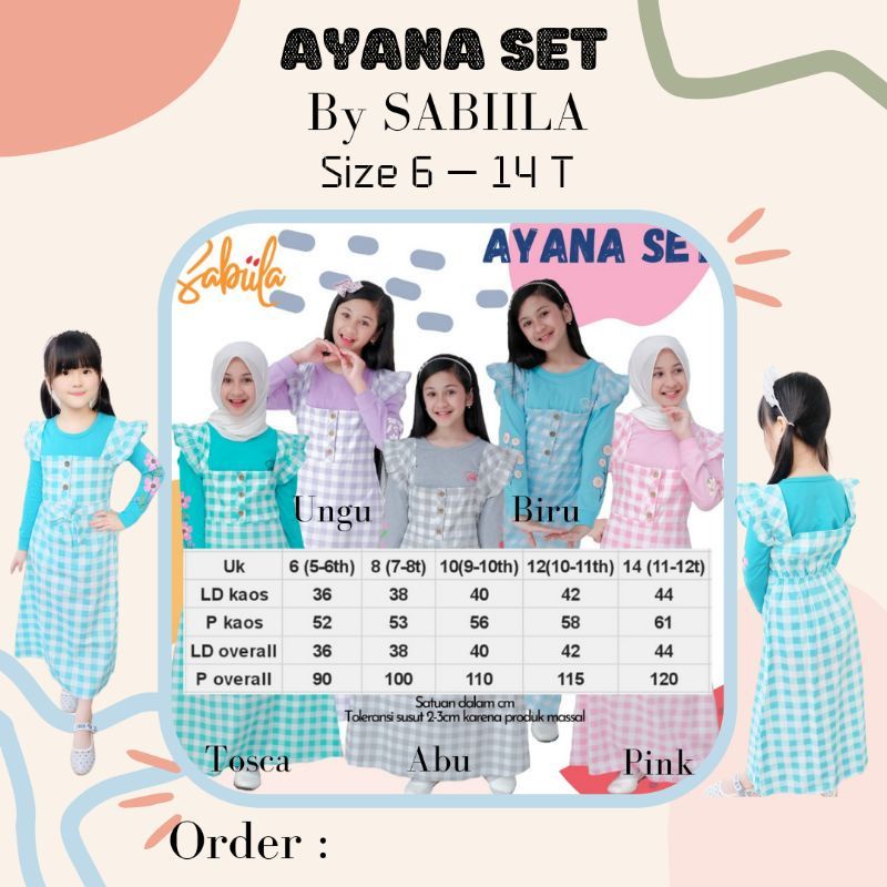 Sabiila Ayana Set gamis dress overall set junior premium quality