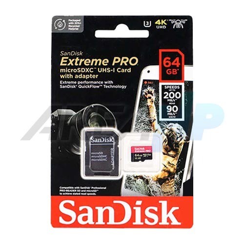 Sandisk 64GB 64 GB Extreme Pro 200 mb/s Memory Micro SD SDXC Card