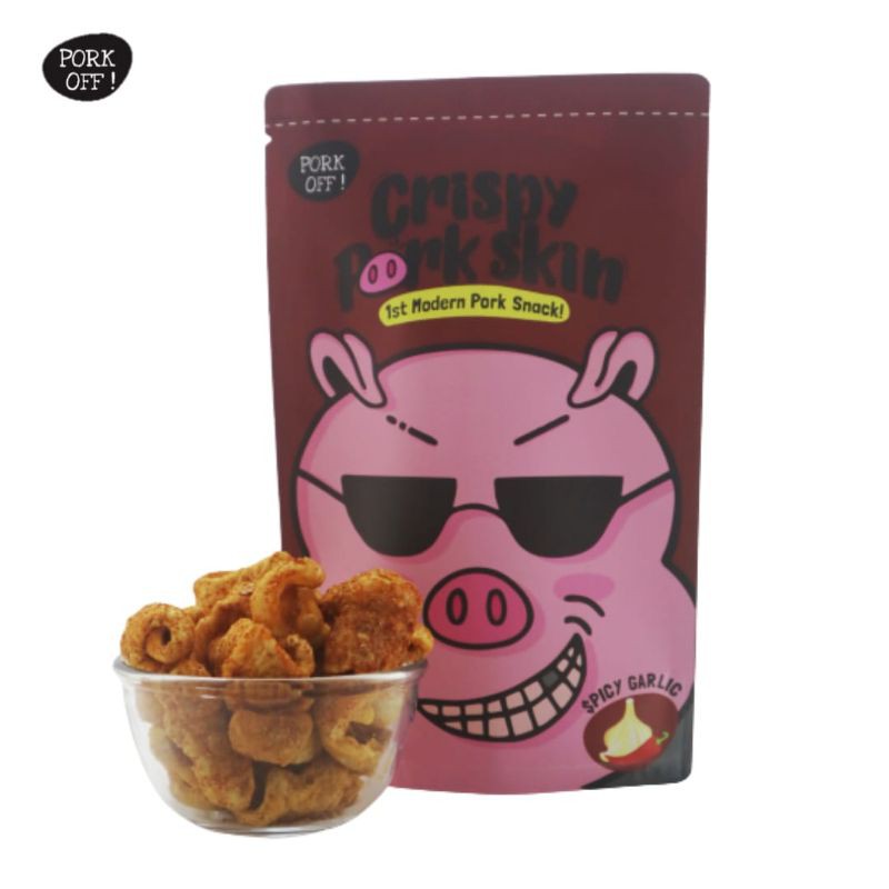 

PORK OFF Kerupuk Kulit Babi Spicy Garlic (60g) / Crispy Pork Skin Spicy Garlic (60g)